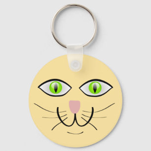 Chaveiro Cartoon de Gato com Rosto Engraçado-29034