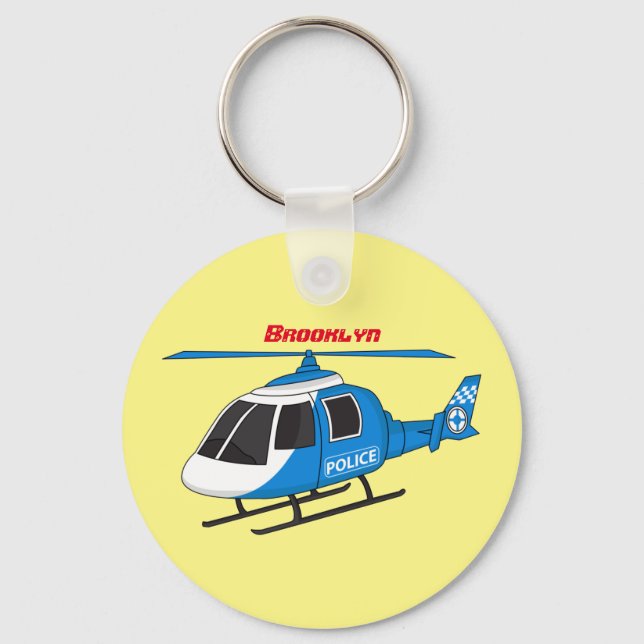 Chaveiro Cartoon de helicóptero do Departamento de Polícia (Frente)