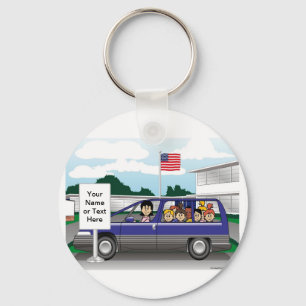 Chaveiro Cartoon de táxi mãe por PrintedPerfection.com Café