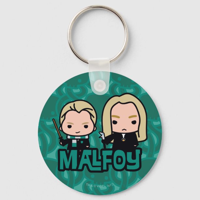 Chaveiro Cartoon Draco e Lucius Malfoy Caracter Art (Frente)