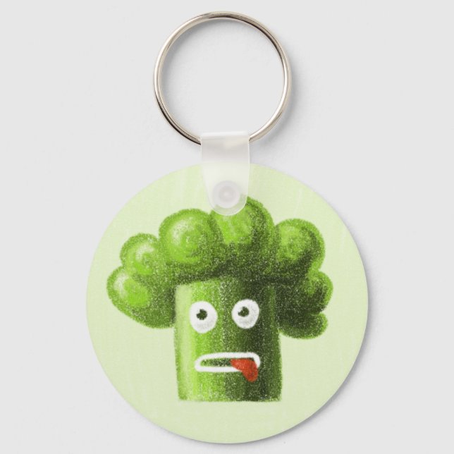 Chaveiro Cartoon Engraçado Broccoli É Comida Saudável (Frente)