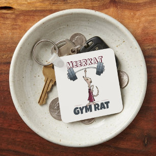 Chaveiro Cartoon Engraçado Meerkat Gym Rat Engraçado