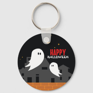 Chaveiro Cartoon fantasma da cidade de Halloween