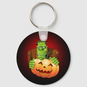 Chaveiro Cartoon Frankenstein Monster com Pumpkin
