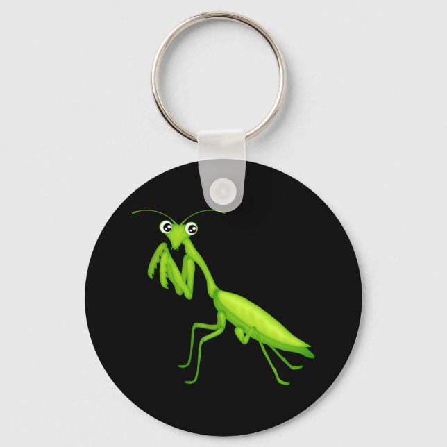 Chaveiro Cartoon Green Praying Mantis Keychain (Frente)