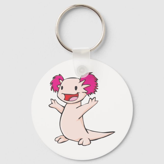 Chaveiro Cartoon mexicano Axolotl feliz (Frente)