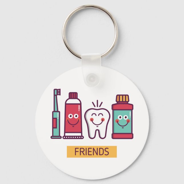 Chaveiro Cartoon Oral Care Amigos (Frente)