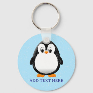 Chaveiro Cartoon Pinguim Bonito Personalizado Inverno