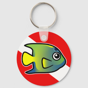 Chaveiro Cartoon Queen Angelfish Dive Flag