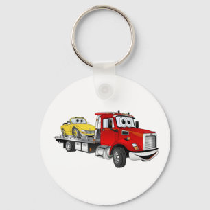 Chaveiro Cartoon Red Tow Truck Flatbed