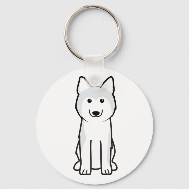 Chaveiro Cartoon Siberian Husky Dog (Frente)