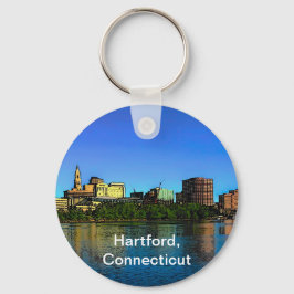 Chaveiro Cartoon Skyline do Hartford Connecticut