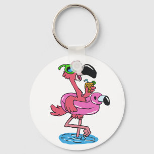 Chaveiro Cartoon Summer Flamingo   escolher cor de fundo
