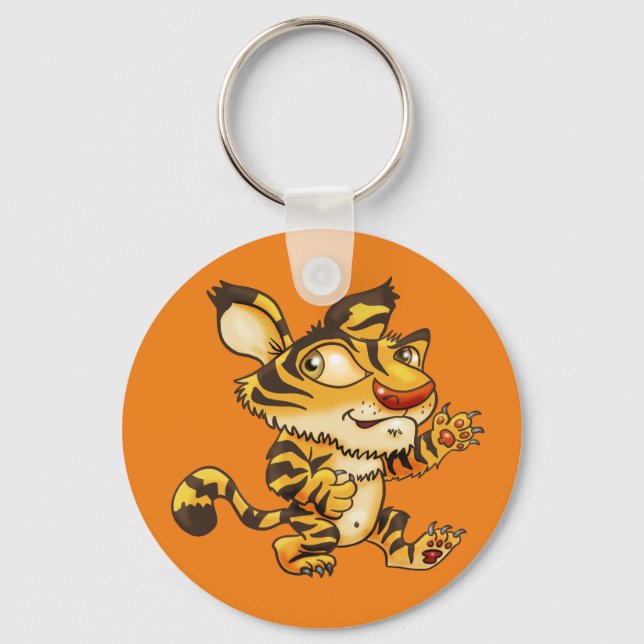 Chaveiro Cartoon Tiger Amigável (Frente)