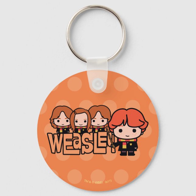 Chaveiro Cartoon Weasley Siblilings Gráfico (Frente)