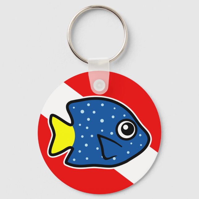Chaveiro Cartoon Yellowtail Damselfish Bandeira (Frente)