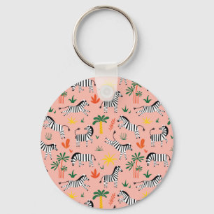 Chaveiro Cartoon Zebras Funny Patterno Sem Olho