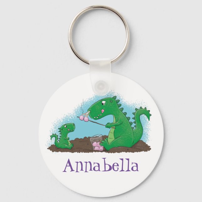 Chaveiro Cartoons de marshmallow de dragões-cúpulas (Frente)