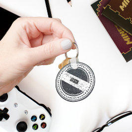 Chaveiro Carvão Grain Faux Leather