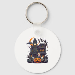 Chaveiro Casa Assombrada de Halloween Esqueletos Abóbora Fa