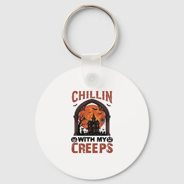 Chaveiro Casa Assombrada do Chillin Creeps Halloween Lua La (Frente)