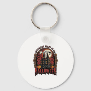 Chaveiro Casa Assombrada Halloween Gravura Vintage Assustad