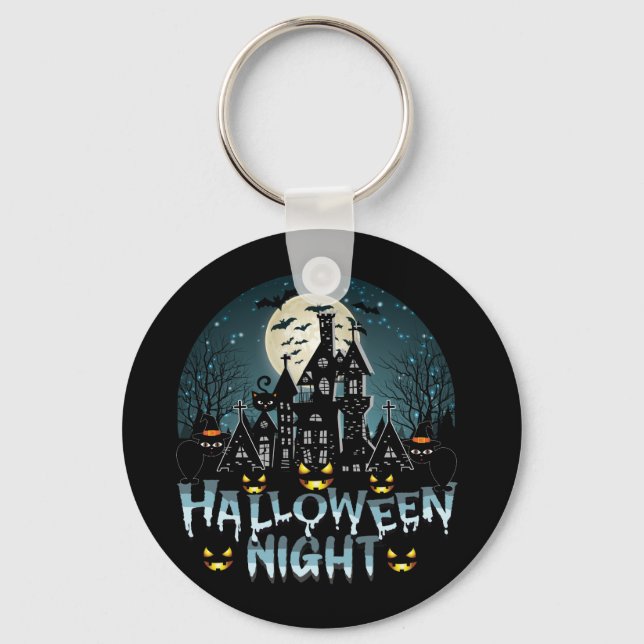 Chaveiro Casa Assombrada, Noite Assustadora do Halloween (Frente)