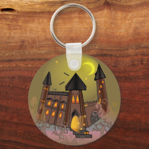 Chaveiro Casa das bruxas do Dia das Bruxas e castelo dos va