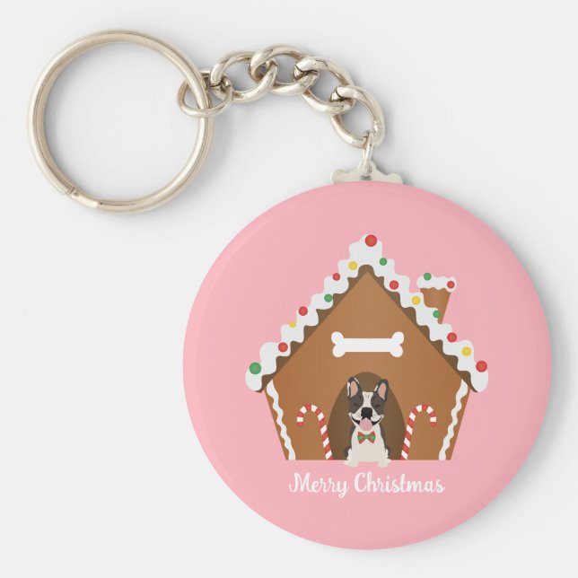 Chaveiro Casa de Cachorro Feliz de Natal (Frente)
