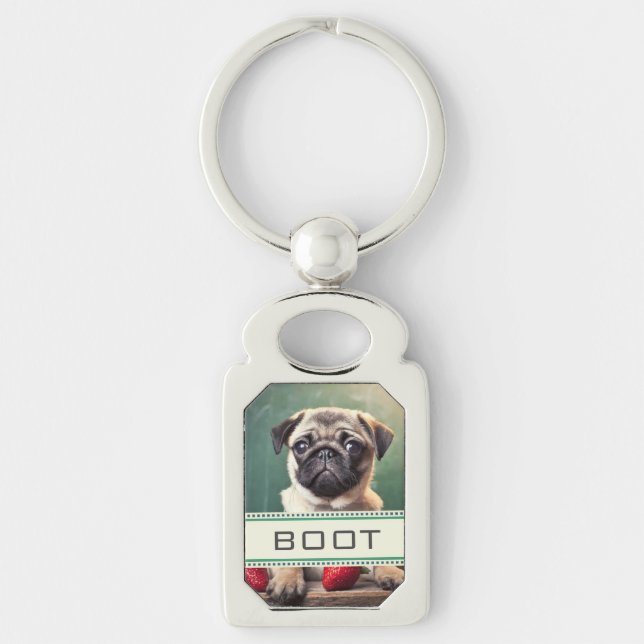 Chaveiro casa de cartas | pug  (Frente)