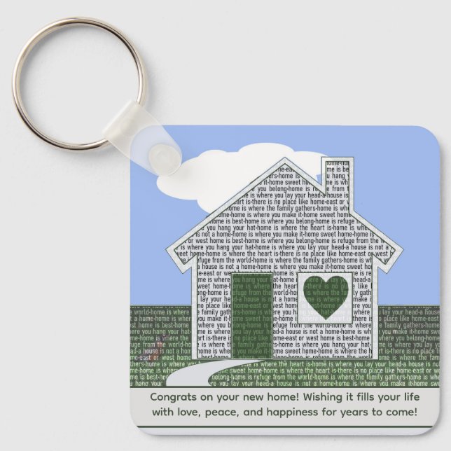 Chaveiro Casa e Coração para Novo Proprietário (Frente)