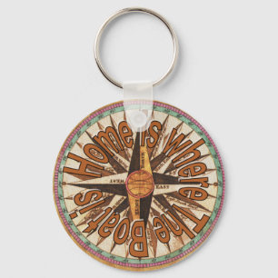 Chaveiro Casa é onde o barco está, transporte marítimo náut