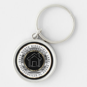 Chaveiro Casa Preta, Dourada e Prateada - Personalizada par