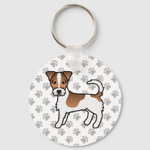 Chaveiro Casaco Branca E Tan Rough Jack Russell Terrier Dog