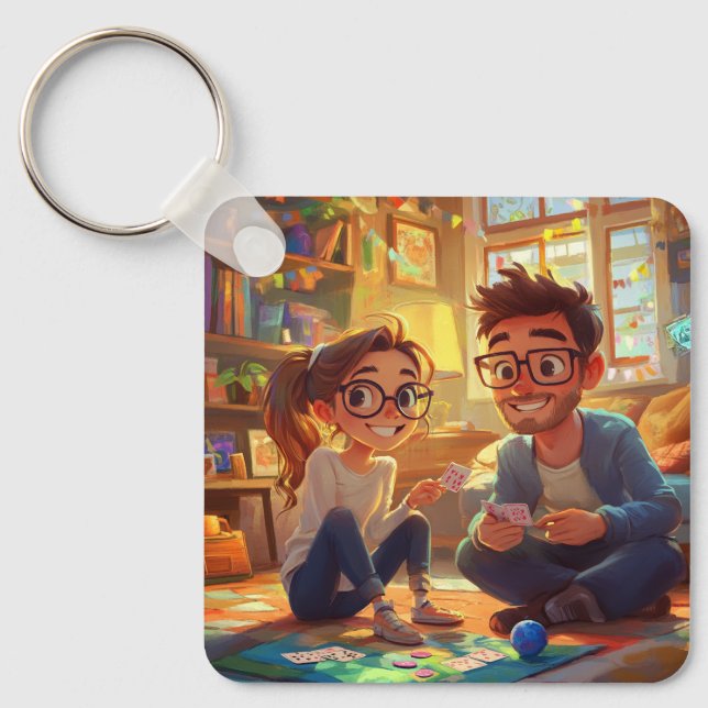 Chaveiro Casais de Aniversário de Casamento de Casamento de (Frente)