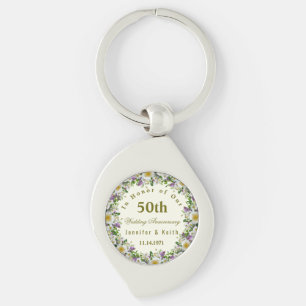 Chaveiro Casais personalizados 50º aniversário de casamen