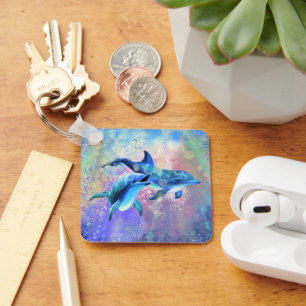 Chaveiro Casal de golfinho - Pintura