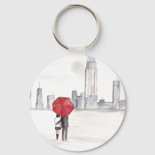 Chaveiro Casal de guarda-chuva vermelho Nova Iorque, Trend