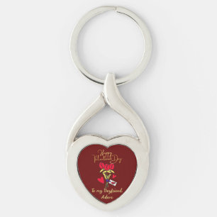 Chaveiro casal de ouro vermelho personalizado personalizado
