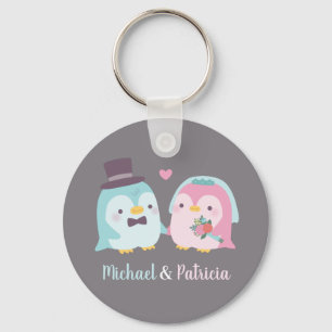 Chaveiro Casal de Pinguins no Casamento noivo e noiva