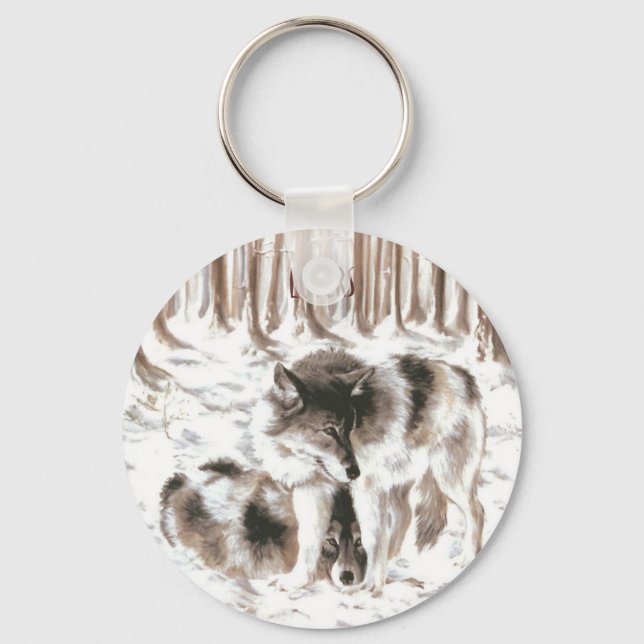 Chaveiro CASAL do Lobo do AMOR (Frente)