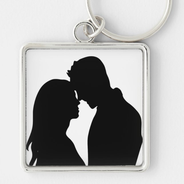 CHAVEIRO CASAL ROMÂNTICO SILHOUETTE (Frente)