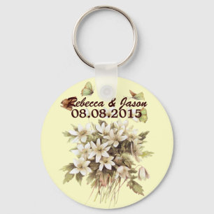 Chaveiro casamento amarelo de pastel branco do país