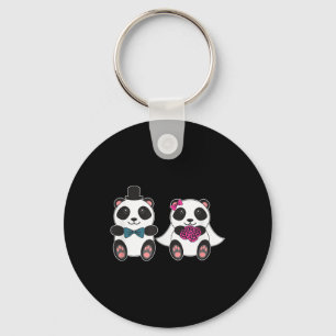 Chaveiro Casamento com Panda Bear Bride Groom Casado com Ho