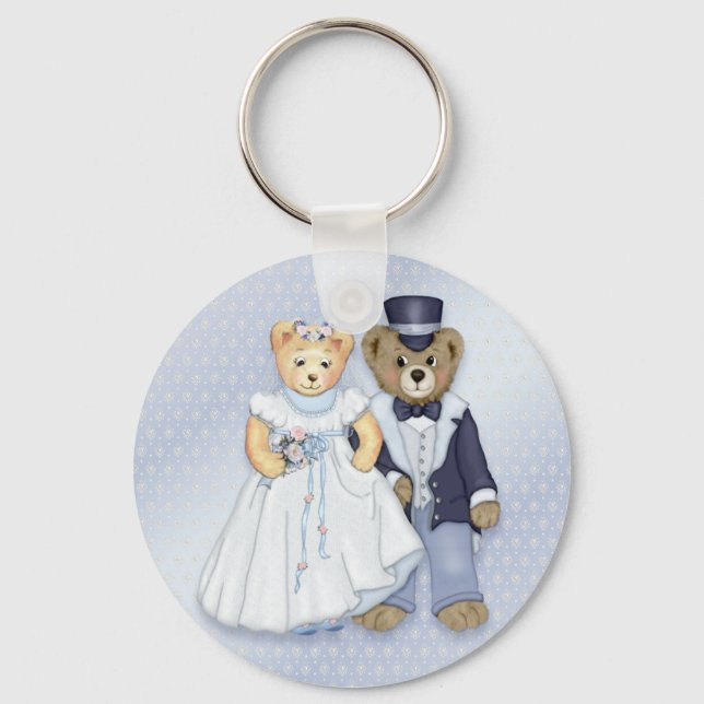 Chaveiro Casamento com Urso de Teddy - Personalizar (Frente)