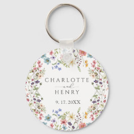 Chaveiro Casamento de Flores Florais Simples Elegante