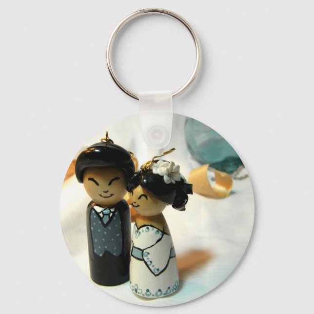 Chaveiro Casamento de Kokeshi mim (Frente)