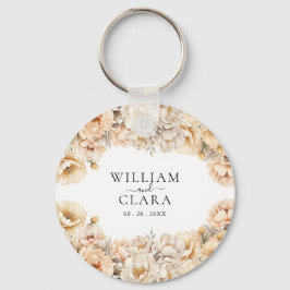 Chaveiro Casamento Floral de Pastel Pastel Modern Peony