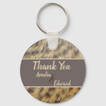 Casamento Obrigado Animal Print Feather Guest