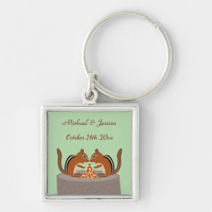 Chaveiro Casamento outono Chipmunks Bonitos Personalizado